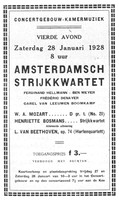 Programme Concertgebouw Concert 28-1-1928