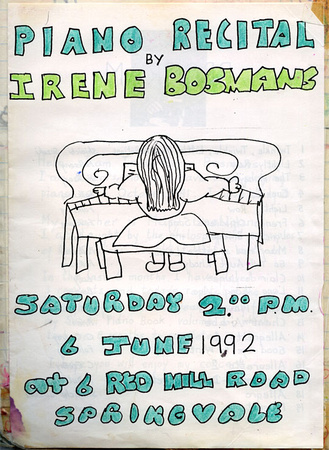 Program of Irene's first concert at home.